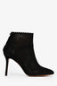 Alaïa Black Perforated Suede Ankle Boots Size 36