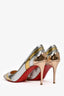 Christian Louboutin Silver/Gold Patent Pumps Size 39