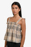 Ganni Yellow Plaid Seersucker Check Top Size 36