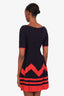 Louis Vuitton Navy Wool Cashmere Ribbed Mini Dress Size XS