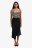 Cushnie Black Silk Blend Asymmetrical Midi Skirt Size 2