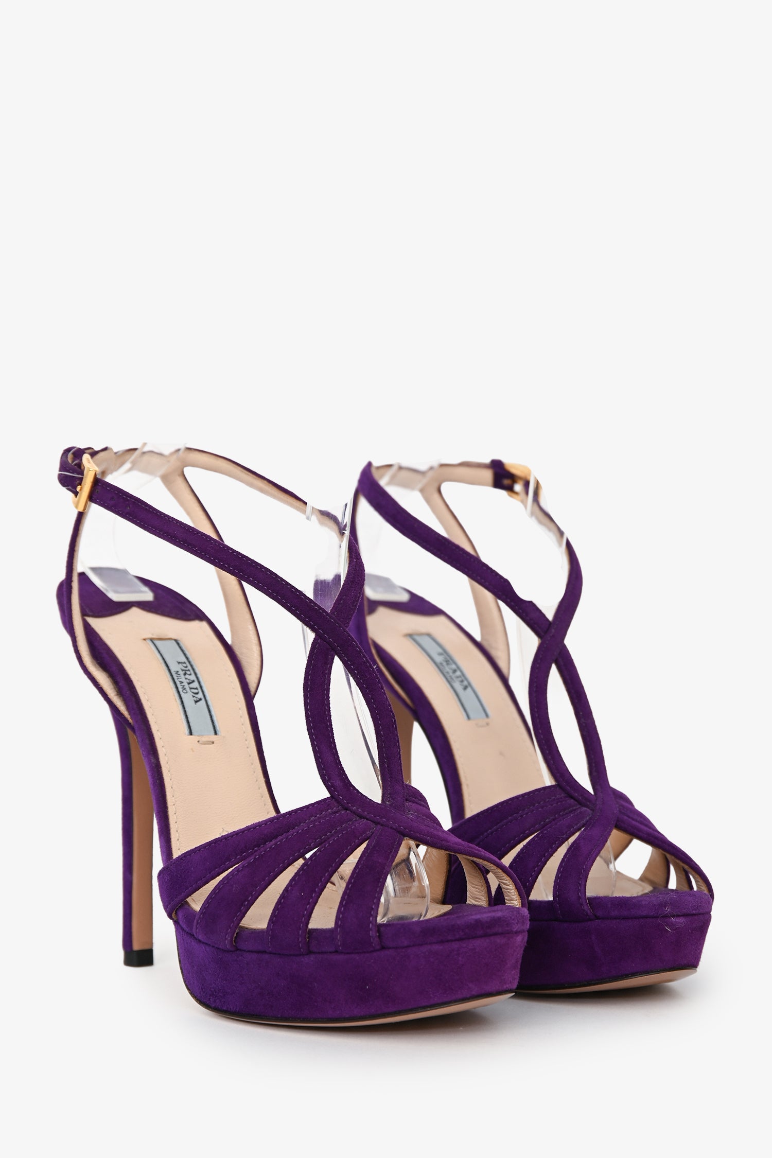 Prada Purple Suede Peep Toe Heels Size 37.5 – Mine & Yours