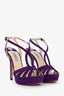 Prada Purple Suede Peep Toe Heels Size 37.5