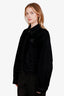 Miu Miu FW24 Black Flocked Chambray Blouson Jacket Size 44