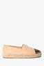 Pre-loved Chanel™ Beige/Black/Grey Leather CC Espadrilles Size 38