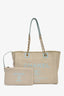 Pre-loved Chanel™ 2022 Beige/Blue Canvas Medium Deauville Shopping Tote