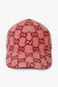Gucci Red/Pink Wool GG Monogram Baseball Hat
