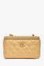 Pre-loved Chanel™ Gold Leather Coco Crush Vanity with Chain