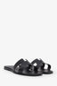 Hermès Black Leather Oran Sandals Size 40