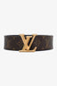 Louis Vuitton Monogram/Black Leather Reversible LV Initiales Belt Size 95