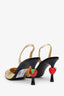 Pre-loved Chanel™ Métiers d’art 2026 Gold/Black Lambskin Slingback Heels Size 40C