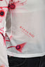 Miaou White/Pink Sheer Long Sleeve Top Size S