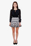 Sandro Navy/White Floral Embroidered Mini Skirt Size 1