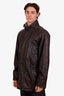 Loro Piana Black Moose Leather Cashmere Jacket Size XL Mens