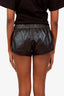Saint Laurent Black Leather Mini Shorts Size 36