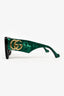Gucci Black Oversized Green GG Sides Sunglasses