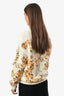 Pre-loved Chanel™ Runway 2018 Cream Paris-Greece Gold Leaf Embroidered Ecru Knit Sweater Size 40