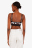 Dolce & Gabbana Black/White Zebra Print Logo-Band Sequin Sports Bra Size S
