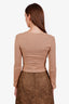 Reformation Brown Ribbed Button Up LS Shirt Size XS