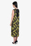 Dries Van Noten Green Multicolour Embellished Sleeveless Side Slit Midi Dress Size 38