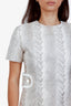 Louis Vuitton 2022 Beige/Gold Metallic Wool Embroidered Mini Dress Size 38