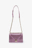 Christian Dior Purple Metallic Cannage Leather Diorama Shoulder Bag GHW