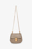 Chloe Taupe Grained Leather Drew Crossbody