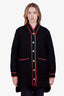 Gucci Black Wool Web Padded Coat Size 40