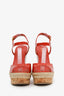 Gucci Red Patent Leather Wedge Sandals Size 36.5