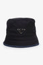 Prada Blue/Black Denim Re-nylon Logo Reversible Bucket Hat
