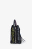 Balenciaga Black Leather Graffiti Printed Papier A6 Tote