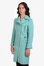 Moschino Couture! Turquoise Wool Midi Coat Size 6