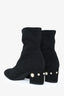 Stuart Weitzman Black Suede Pearl Embellished Ankle Boots Size 5.5