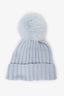 Moncler Blue Cashmere Blend Beanie With Pom Pom