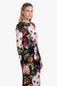 Dolce & Gabbana Black Floral Silk Long Sleeve Midi Dress Size 44