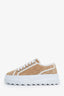 Gucci Brown Monogram Suede Tennis 1977 Platform Faux-Shearing Sneakers Size 37