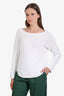 Vince White Cable Knit Boat Neck Sweater Size S