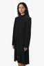 Alexander McQueen Black Crepe Pleated Overcoat Size 44