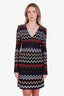 Missoni Multicolour Chevron Metallic Knit Dress Size L
