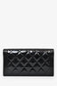Pre-loved Chanel™ 2016-17 Black Patent Boy Long Wallet