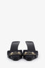 Gucci by Tom Ford 2000s Black GG Canvas Leather Heeled Mules Size 7.5