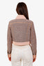 Pre-loved Chanel™ 2018 Pink Denim Tweed Cropped Jacket Size 38