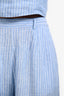 Vitamin A Blue/White Striped Linen Top Trousers Set Size S