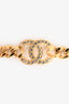 Pre-loved Chanel™ 2024 Gold Tone Crystal Textured CC Chain Choker
