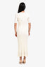 Maje White Ribbed Knit Maxi Dress Size 34