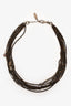 Brunello Cucinelli Brown Beaded Multi-Strand Necklace