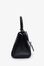 Delvaux Black Grained Calfskin Mini Brillant Top Handle Bag with Strap