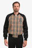 Burberry London Black/Novacheck Satin Logo Bomber Jacket Size 50 Mens