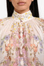Zimmermann Cream/Pastel Floral Linen Long Sleeve Top + Short Set Size 0