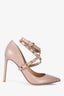 Valentino Nude Pink Rockstud Ankle Wrap Pumps Size 41.5